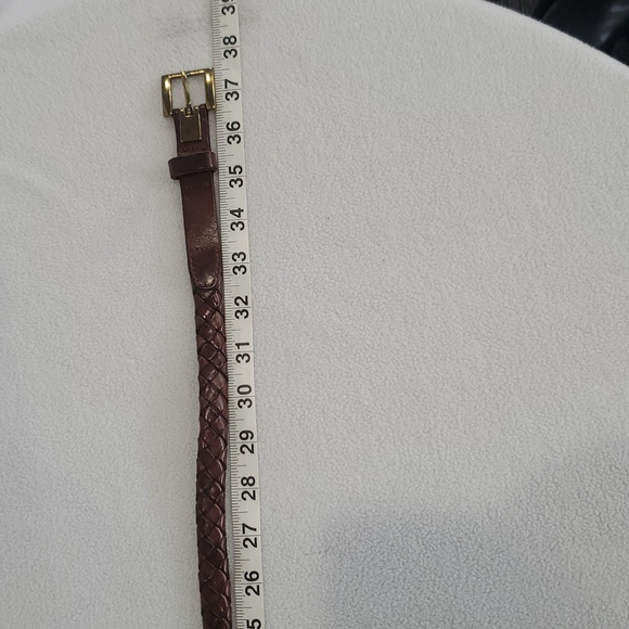 Ralph Lauren brown leather braided belt Size 32 1/2" - 35" - Picture 3 of 10